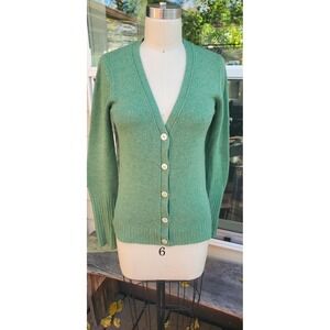 Inhabit Cashmere Cardigan Sweater Green Women's Size S